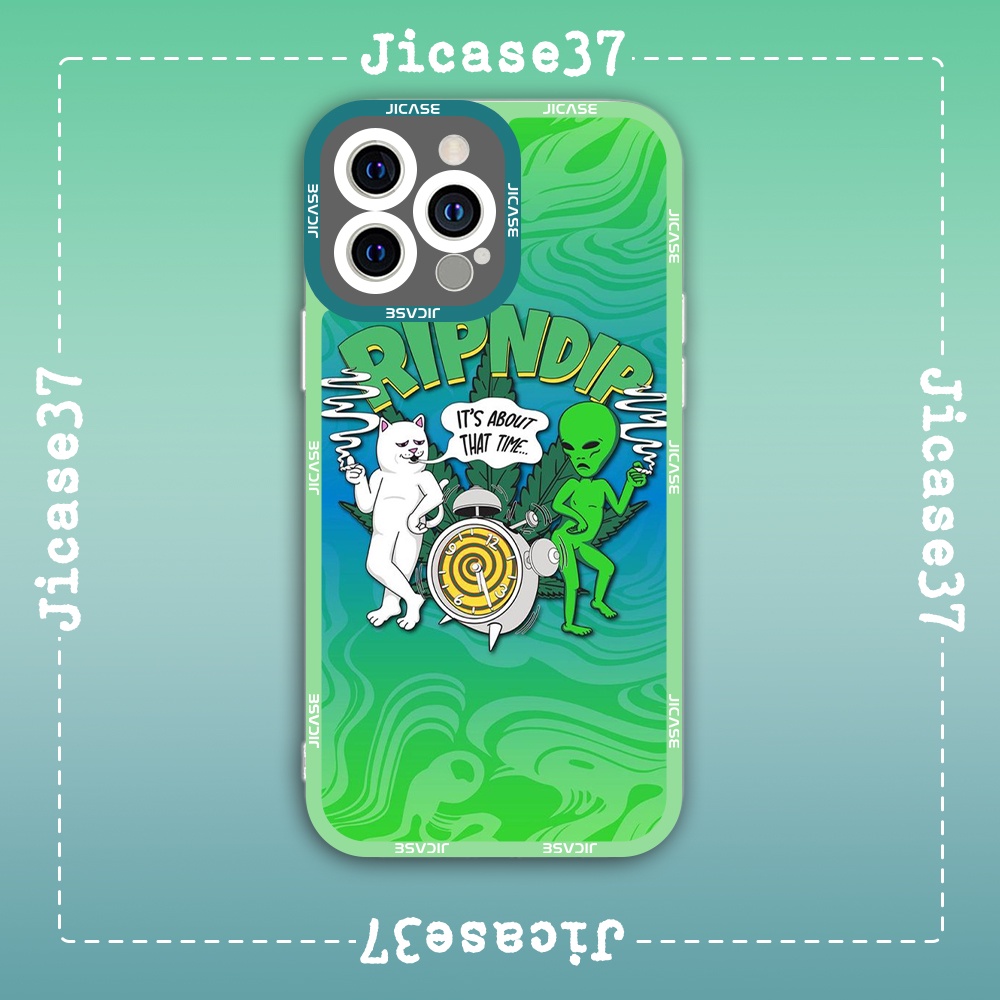 Ốp lưng iphone samsung xiaomi oppo cạnh vuông Jicase JMcase RipnDip Mèo Cute Cat Meme Alien