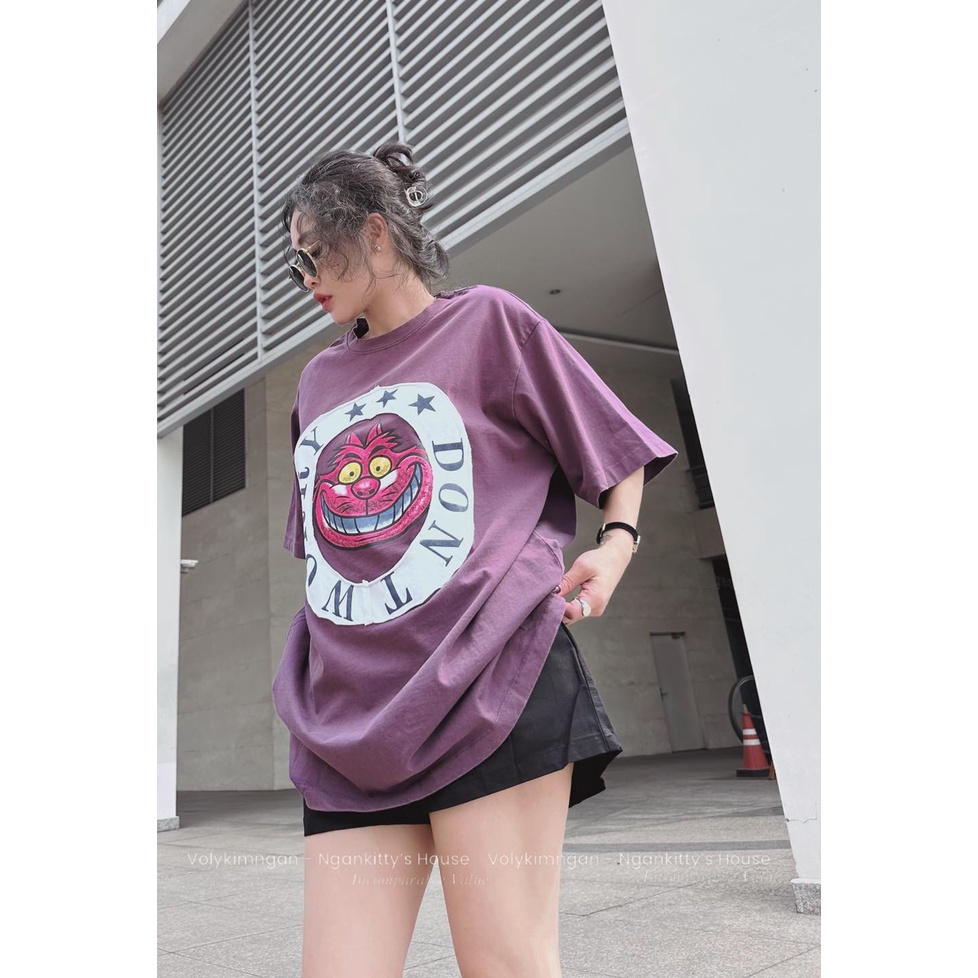 Áo dáng rộng mèo tím do.n’t wo.rr.y