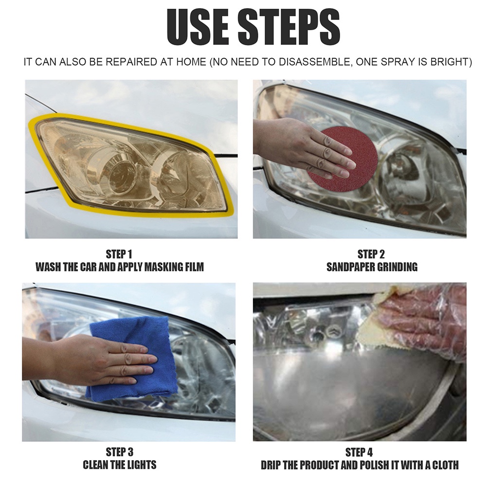 Dung Dịch Đánh Bóng Đèn Pha Xe Hơi Độ Cứng 9H Kèm Khăn Lau