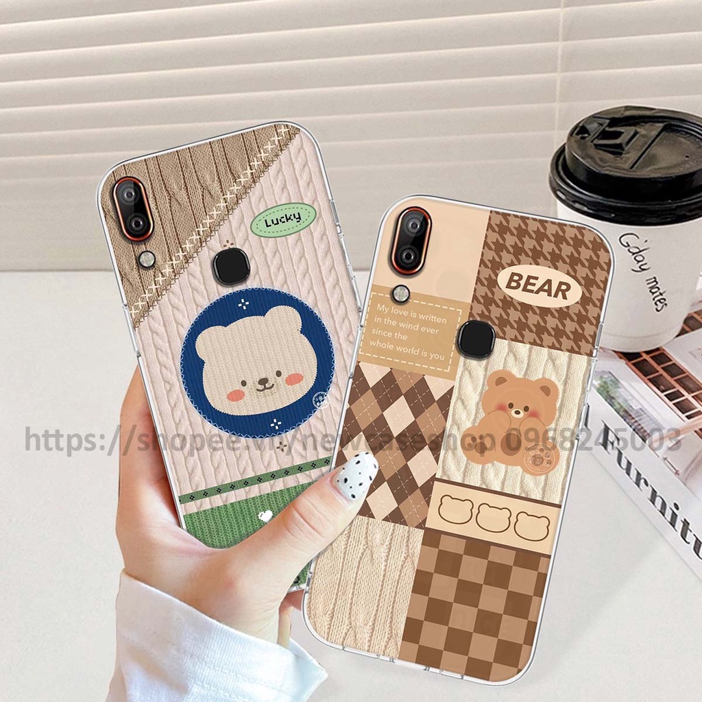 Ốp lưng Vsmart Active 1 / Active 1 Plus / Active 3 in hình họa tiết len Bear Cute