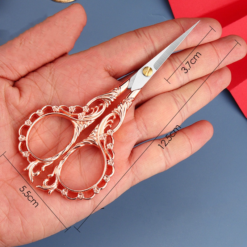 Vintage Tailor Scissor Peach Scissor Cross Thêu chỉ thép không gỉ Handmade Trang chủ may Scissor