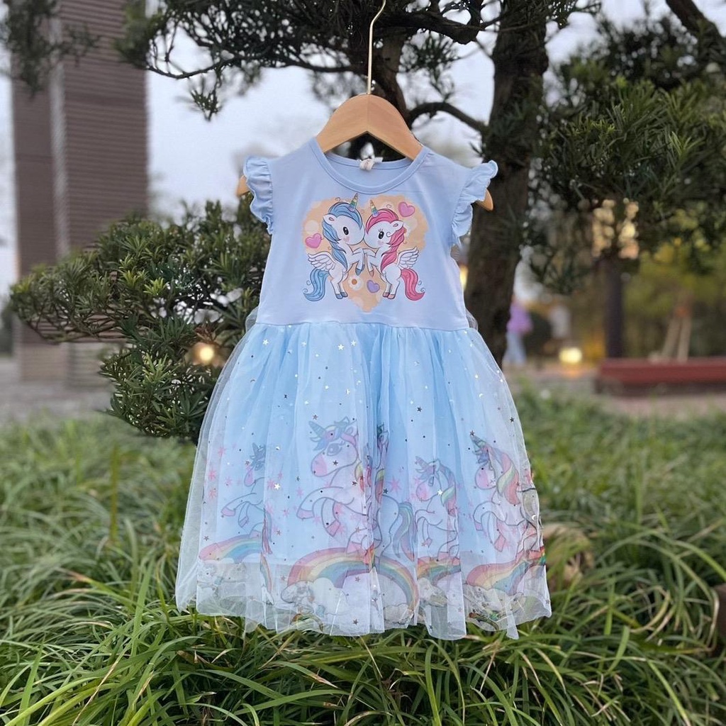 Váy Elsa 3 Màu Cho Bé Gái