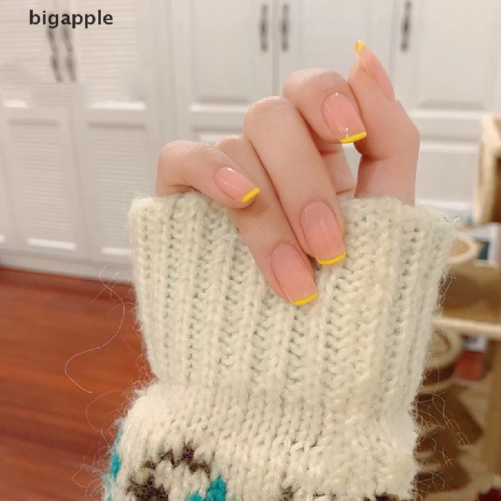 Set 24 Móng Tay Giả Phủ Toàn Diện Bằng Acrylic Màu Nude Đơn Giản