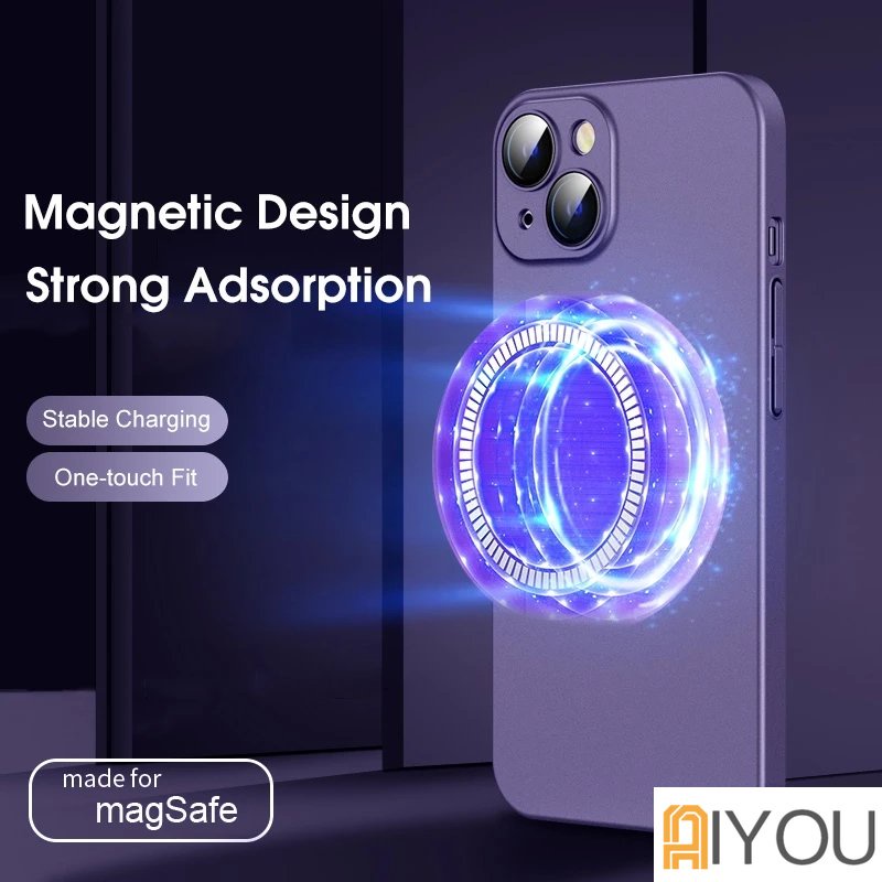 Ốp Điện Thoại PC Cứng Siêu Mỏng Từ Tính 0.8MM Cho iPhone 11 12 13 14 Pro Max Xs Max XR 14 Plus 12 Pro Max