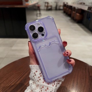 Ốp Điện Thoại Mềm Chống Sốc Có Ngăn Đựng Thẻ Cho iPhone 14 Pro MAX 13 Pro MAX 12 11 Mini Pro MAX XR XS MAX X 7 / 8 Plus