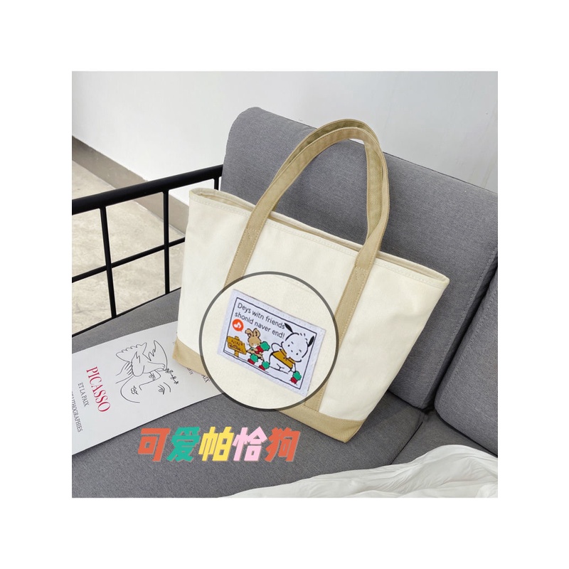 Pochacco Phong Cách Nhật Bản Phim Hoạt Hình Túi Vải,Túi Xách Nữ,Túi tote
