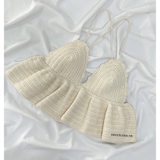 Áo móc len Ruffle Top crochet ✨
