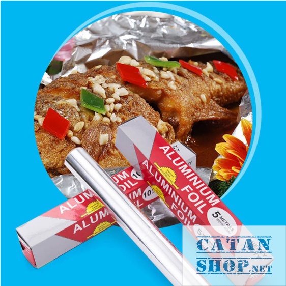 Giấy bạc 5m, giấy bọc thức ăn dùng nướng bánh, lót nướng thực phẩm - cuộn 5m GD677-CuonBac5M