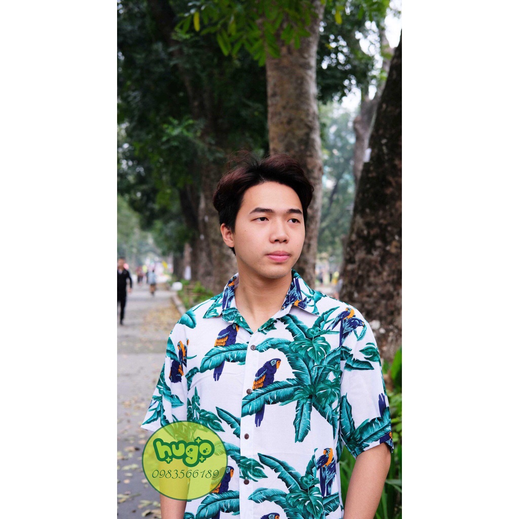 (Xả hàng lẻ size)Áo sơ mi đi biển hoa quả☀️may tại xưởng☀️ Áo hoa quả nam nữ du lịch 40 - 80kg 2023 - Hugo shop