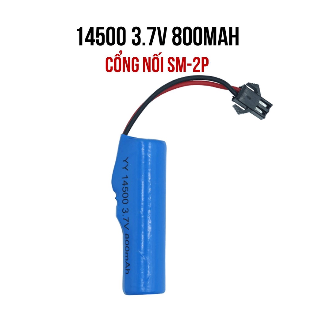 Pin Sạc Lithium 3.7V SM-2P 14500 500mAh 800mAh 1000mAh