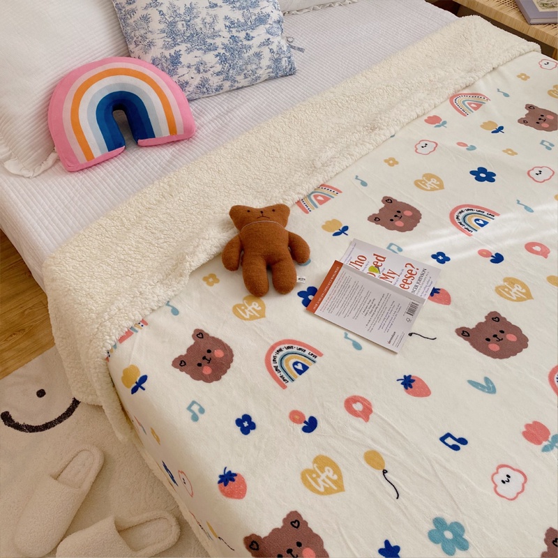 Babyfair Chăn trẻ em Phim hoạt hình dễ thương mềm mại thoải mái cho Văn phòng tại nhà Trường đi du lịch