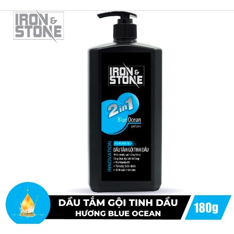 Sữa tắm nam tinh dầu 2in1 Iron&Stone Innovation hương Blue Ocean 650ML