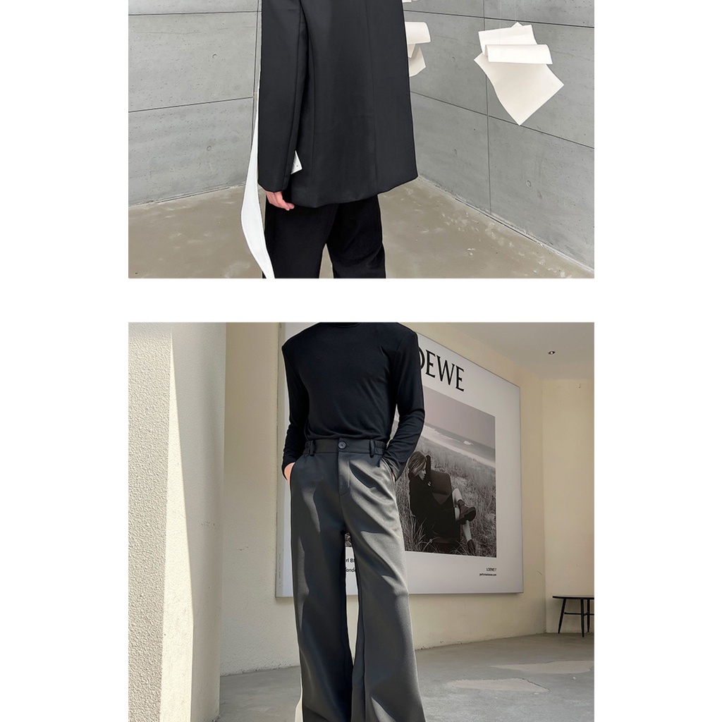 Áo Khoác Vest Màu Trắng Đen Phong Cách Ruffian Thời Trang Mùa Xuân 2023 Cho Nam