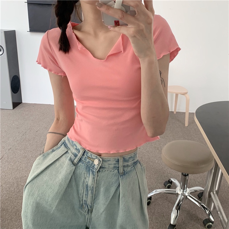 NRVP Áo Thun Tay Ngắn Dáng Ôm In Họa Tiết Thời Trang Đường Phố Hàn Quốc 2023