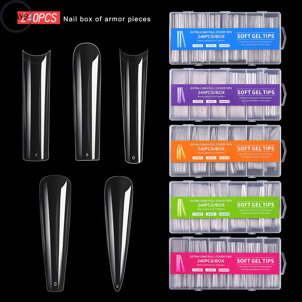 Bộ Móng Tay Giả Trong Suốt Siêu Dài Dùng Trang Trí DIY