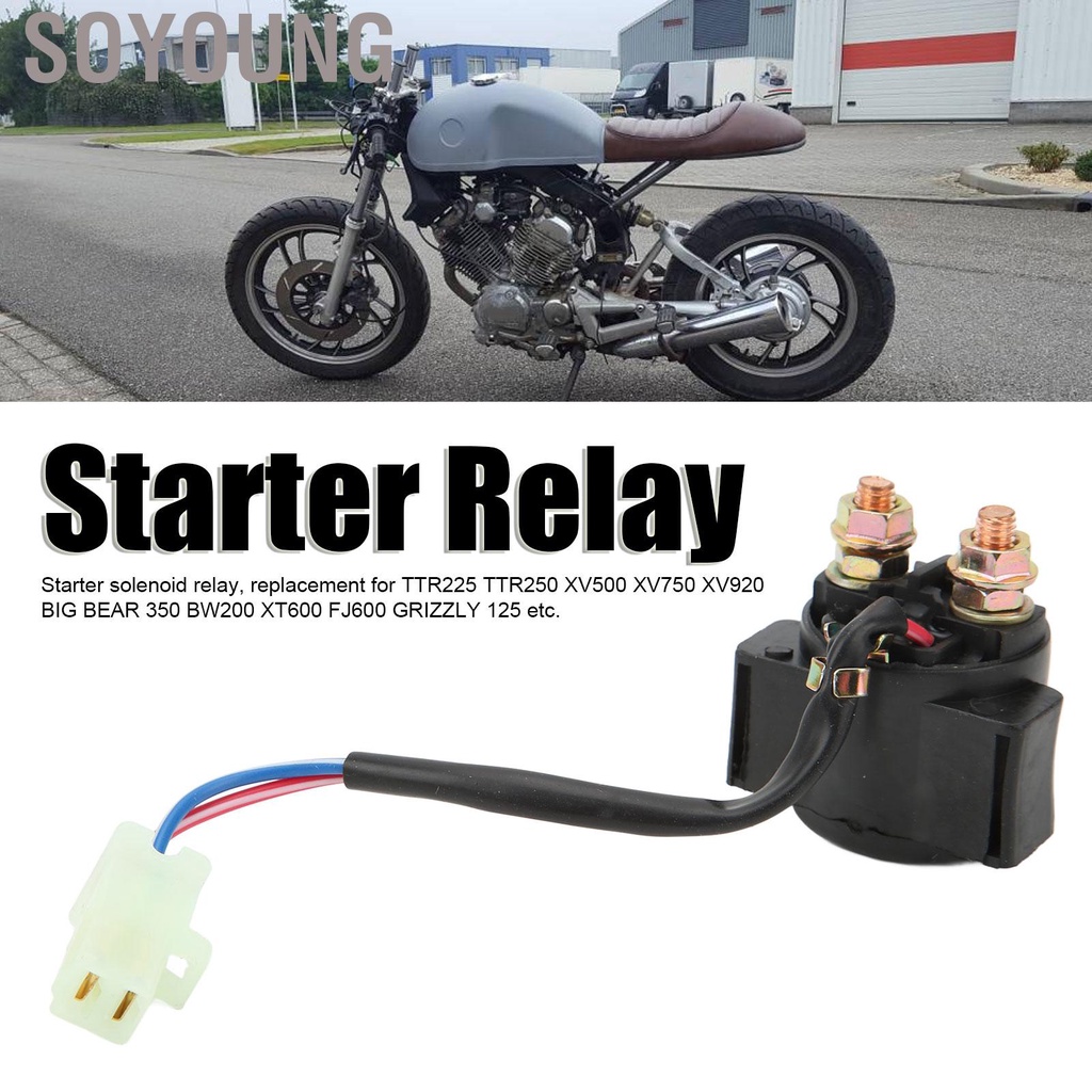 Soyoung Starter Solenoid Relay Motor Strong Compatibility Replacement for TTR225 TTR250 XV500 XV750 XV920 ATV Dirt
