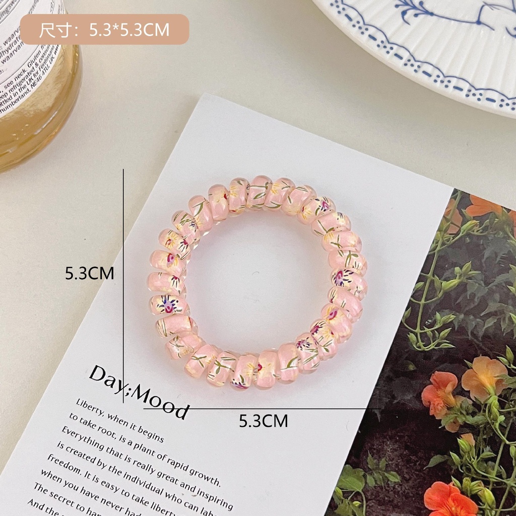 Dây Buộc Tóc YoYo Họa Tiết Hoa Màu Kẹo Trong Suốt Dễ Thương Cho Nữ