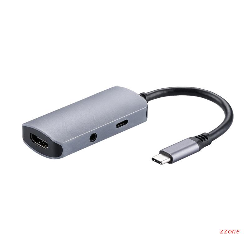 Bộ Chia Cổng USB Type C Sang Jack 3.5mm 4K 100W 3 Trong 1