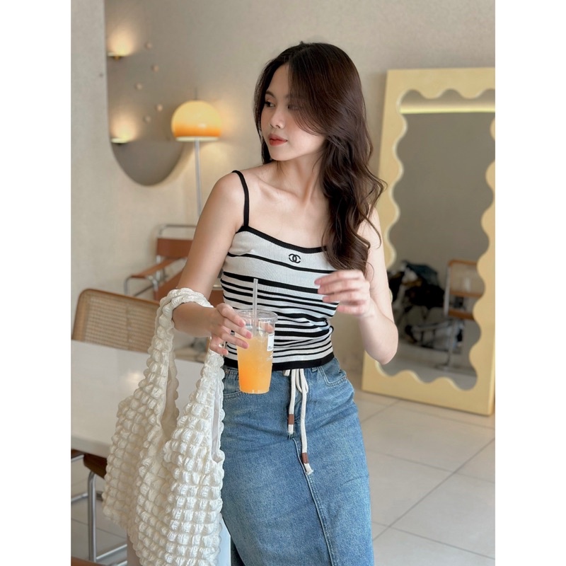 Áo Len - 6A75 - 2 Dây - Gucci - Kẻ Ngang