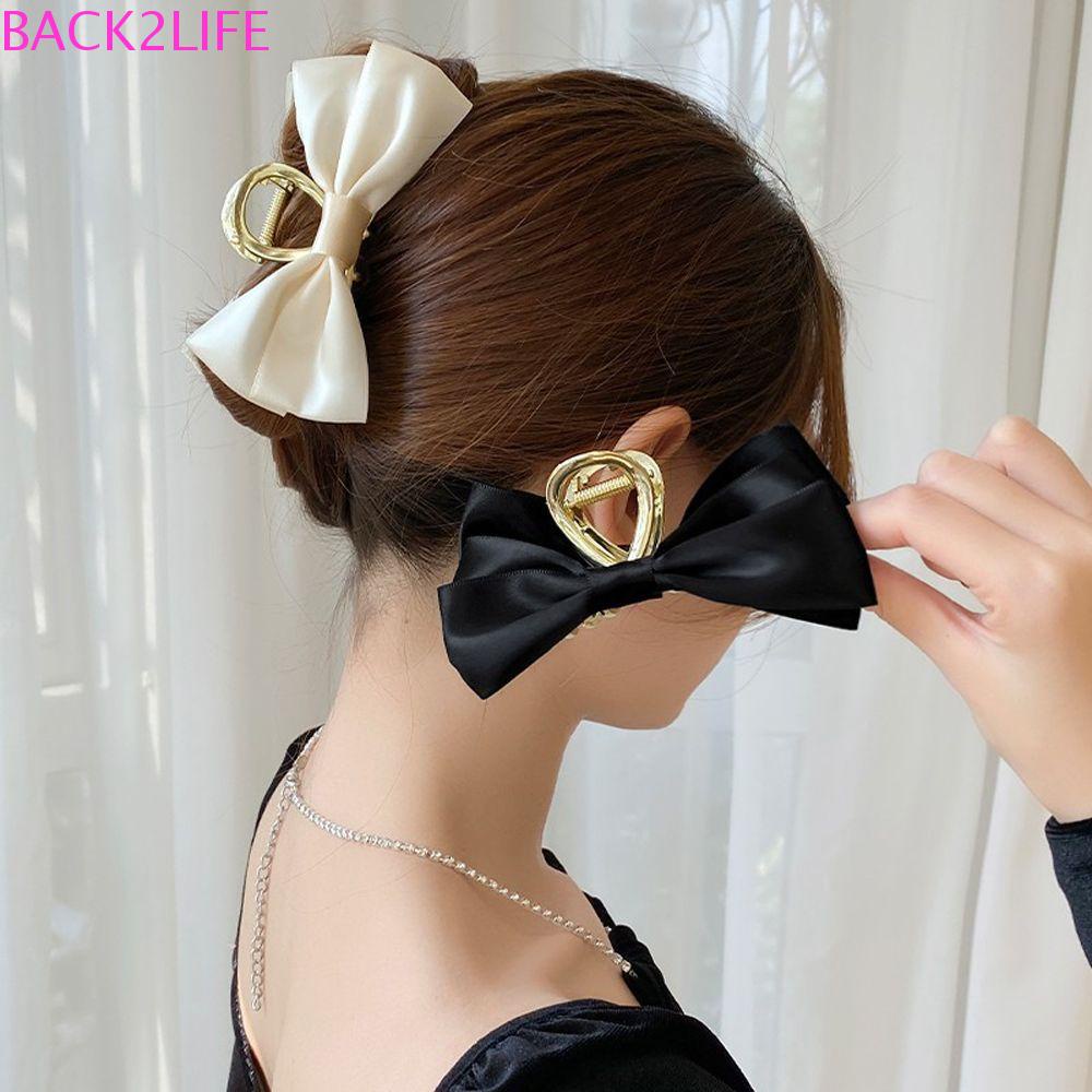 Kẹp Tóc Càng Cua Lớn Hình Nơ Sau Lưng Phong Cách Vintage Thanh Lịch Cho Nữ 2Lilife