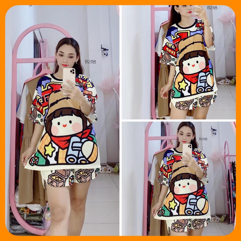 (70kg đến 90kg) Bộ Đùi Big Size Thun In Hình 3D - Chất Thun Co Giãn Tốt - Hình Thật Của Shop Chụp - B2124