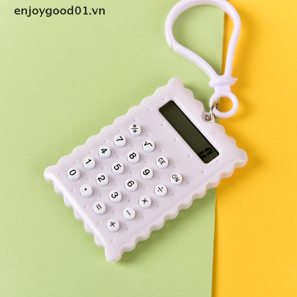 Móc Khóa Máy Tính Điện Tử Mini 8 Chữ Số Bằng Nhựa Màu Sắc Ngẫu Nhiên