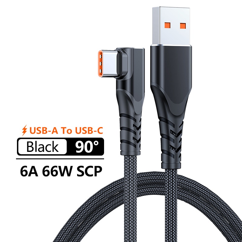 Dây Cáp Sạc Nhanh USB Type C 6A 66W SPC Cho Huawei Samsung Xiaomi Mate 40 90 Độ Dài 2 / 3M