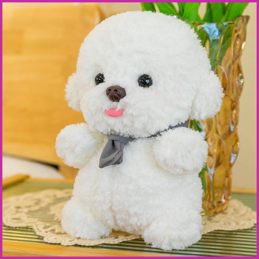 Đồ chơi nhồi bông Hình Chú Chó Bichon Frise Mềm Mại Thoải Mái