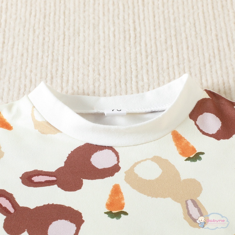 Bộ Áo Liền Quần In Hoạt Hình Dễ Thương Cho Bé Trai + Gái