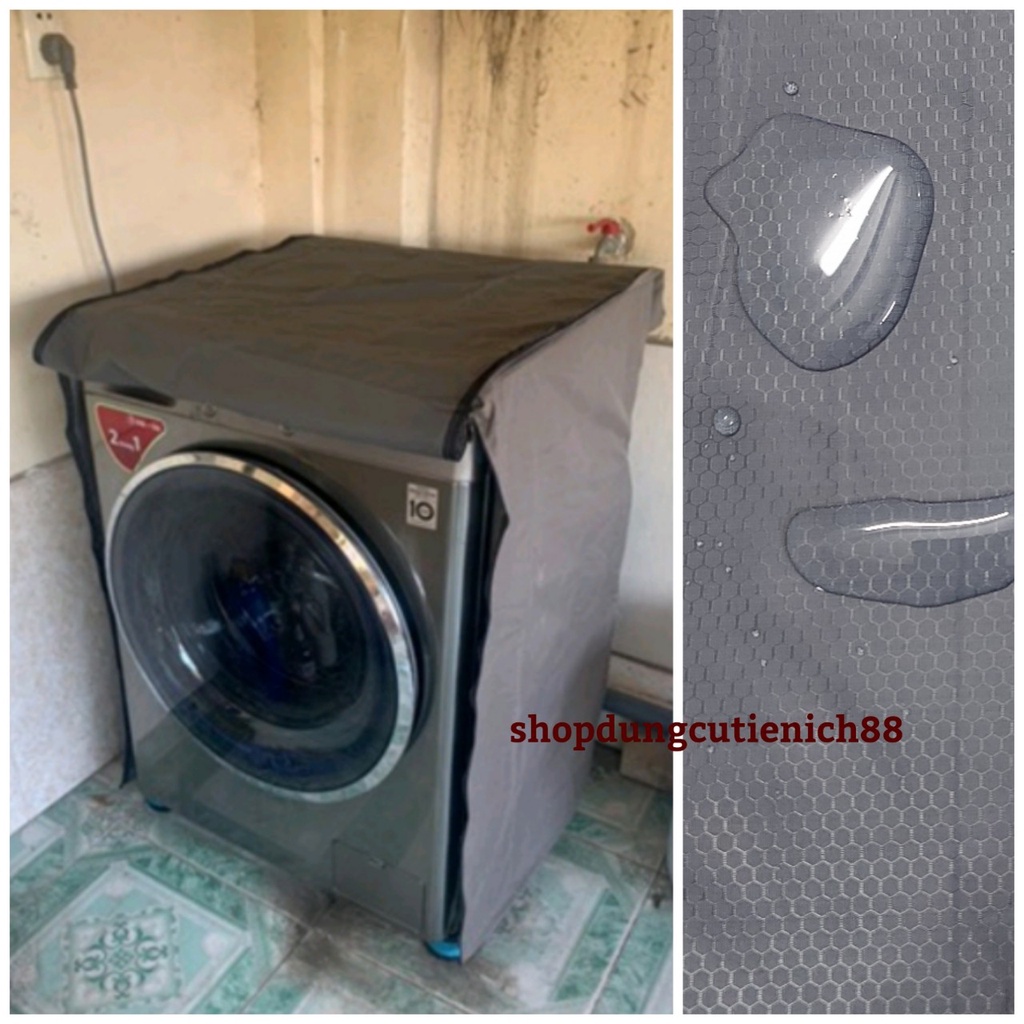 Áo Trùm Máy Giặt Cửa Trước Cửa Ngang Vải Dù Siêu Bền Chống Mưa Nắng Nóng Từ 7kg đến 12kg