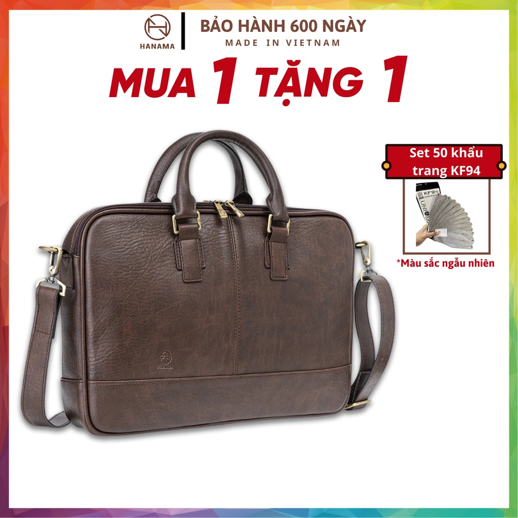 Cặp Da Nam Nữ Công Sở HANAMA - 3 Lớp Chống Sốc - Bảo Hành Đổi Mới 18 Tháng Dala 5