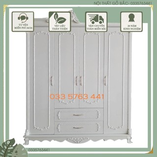 SALE Tủ quần áo gỗ phong cách tân cổ điển sang trọng, đa dạng kích thước