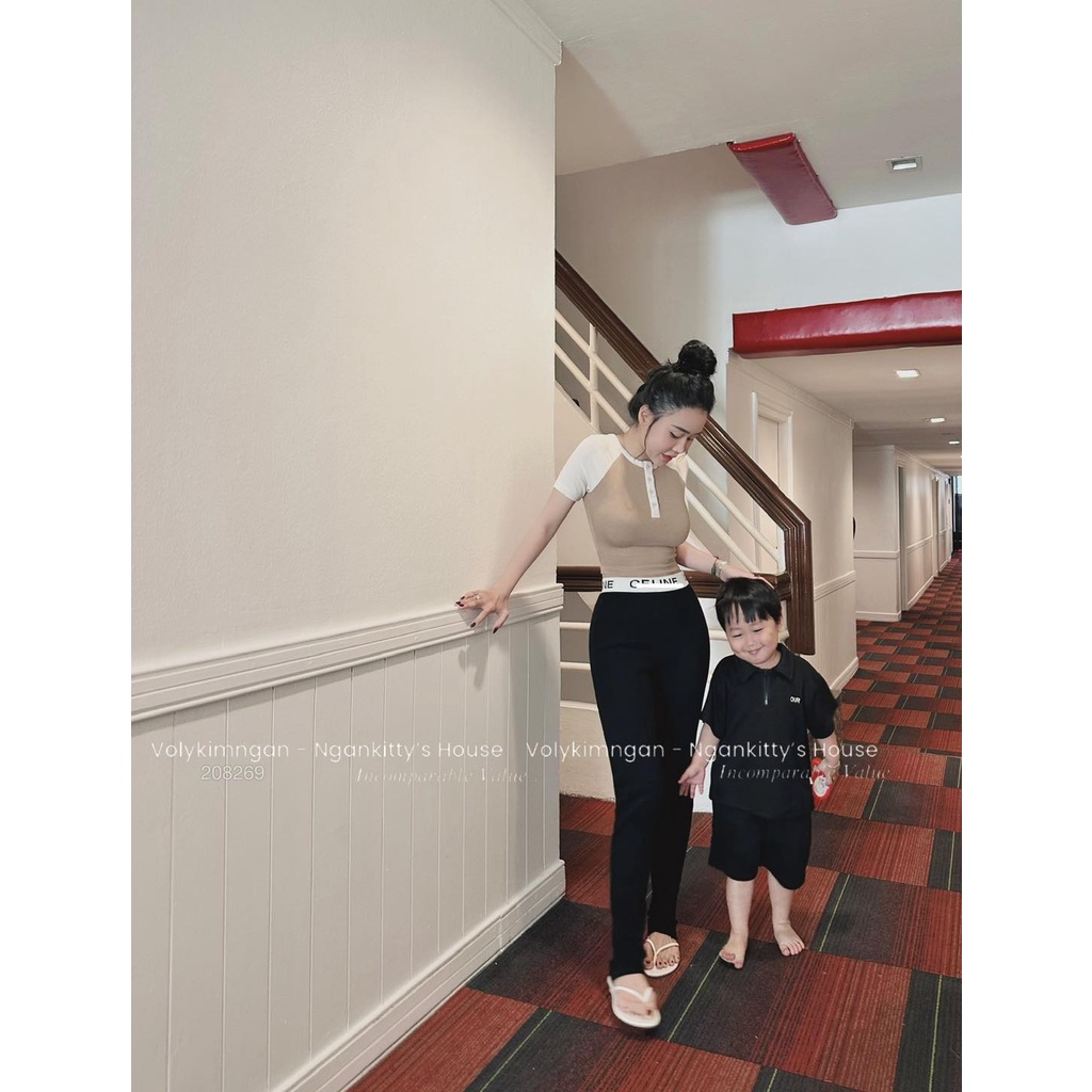 Áo cr.op màu phối tay trụ nút