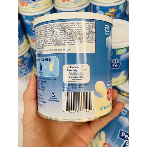 Date 3/2025 Mẫu Mới- Sữa Pediasure hương vani dành cho trẻ biếng ăn 400g của Mỹ (có bill chuẩn Mỹ)