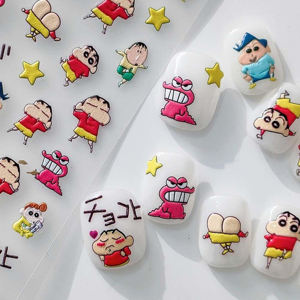 AROMA Miếng Dán Móng Tay Tự Dính Họa Tiết Hoạt Hình Spongebob / Công Chúa Dành Cho Bạn Nữ