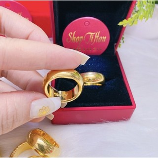 Nhẫn trơn dát vàng 24 khắc 4 số 9 loại nhẫn 1 lượng cao cấp xi bền màu