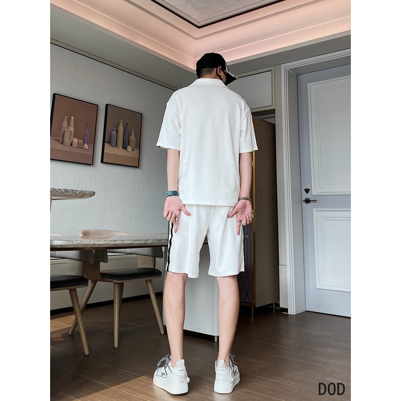 Bộ Polo Nam Nữ AMBITION Cổ Bẻ Áo Quần Phối Viền 2 Sọc Vai Sành Điệu, 2 Màu Siêu Hot Cotton Ngoại Dày Dặn Cá Tính