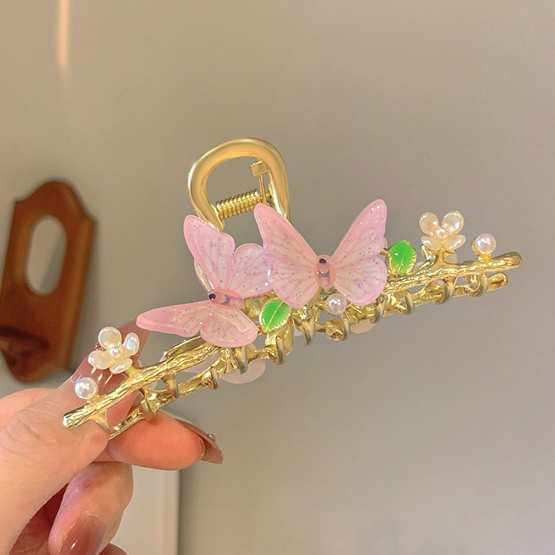Kẹp Tóc Hình Bướm Đính Ngọc Trai Phong Cách Hàn Quốc Cho Nữ