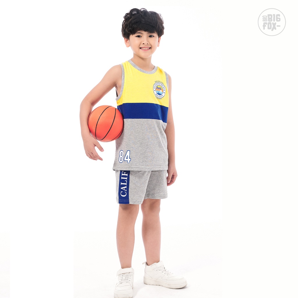 Đồ Bộ Sát Nách Bé Trai Bigfox Size Đại, Bộ Ba Lỗ Trẻ Em Mùa Hè Chất Cotton Phong Cách Sport Cỡ 3-11 Tuổi (11kg- 37kg)