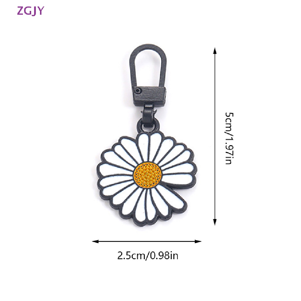 Set 5 Đầu Khóa Kéo Bằng Kim Loại Hình Hoa Cúc DIY Có Thể Tháo Rời Mới