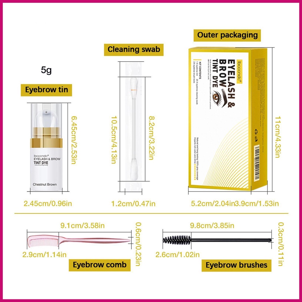 Bộ Màu Nhuộm Lông Mày DIY Dễ Sử Dụng Dành Cho Nữ 2-3 Tháng