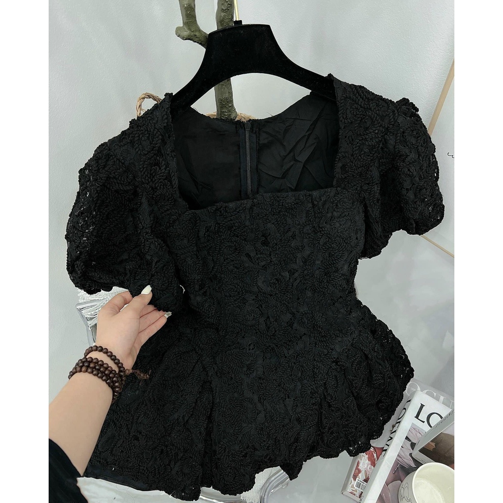 Áo Bigsize Nữ Tú Mỡ Áo Bigsize Thiết Kế Thon Gọn Dễ Phối Đồ Áo kiểu ren phồng Đi làm dạo phố Đủ size 45-85kg AK0103