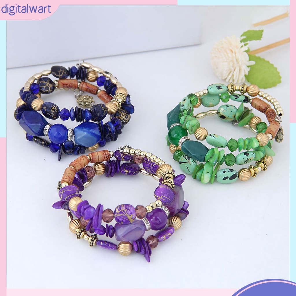 [DIWA] Vòng Tay Hạt Ngọc Lam Giả Pha Lê Phong Cách Vintage Dành Cho Nữ Sinh Mặc Hàng Ngày