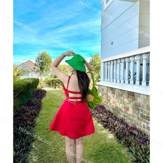ĐẦM VIỀN NGỰC 2 DÂY HỞ LƯNG [TNT SHOP BIGSIZE 60KG 90KG]