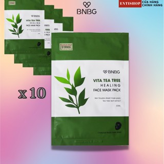Combo 10 Mặt Nạ Tràm Trà BNBG Giảm Mụn Thải Độc Da Vita Tea Tree Healing Face Mask Pack (10 miếng x 30ml)