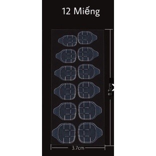 Bộ 12 tấm dán silicon 2 mặt dùng để gắn móng giả loại cao cấp chống nước