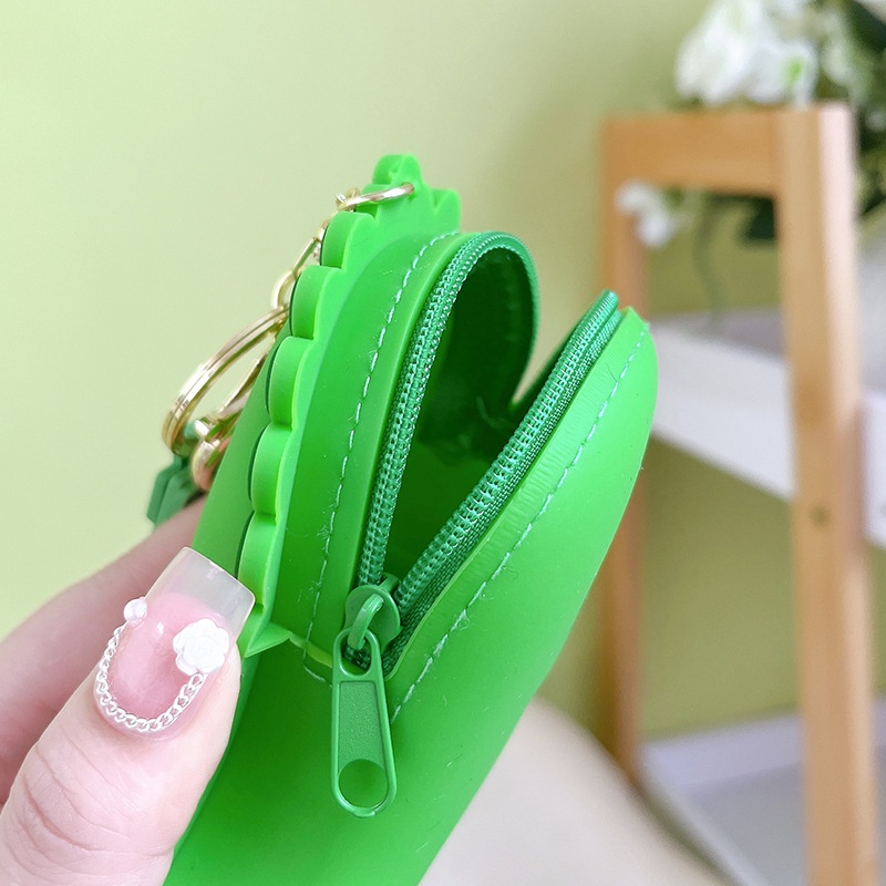 Móc Khóa Đựng Tiền Xu Bằng Silicon Hình Khủng Long Dễ Thương