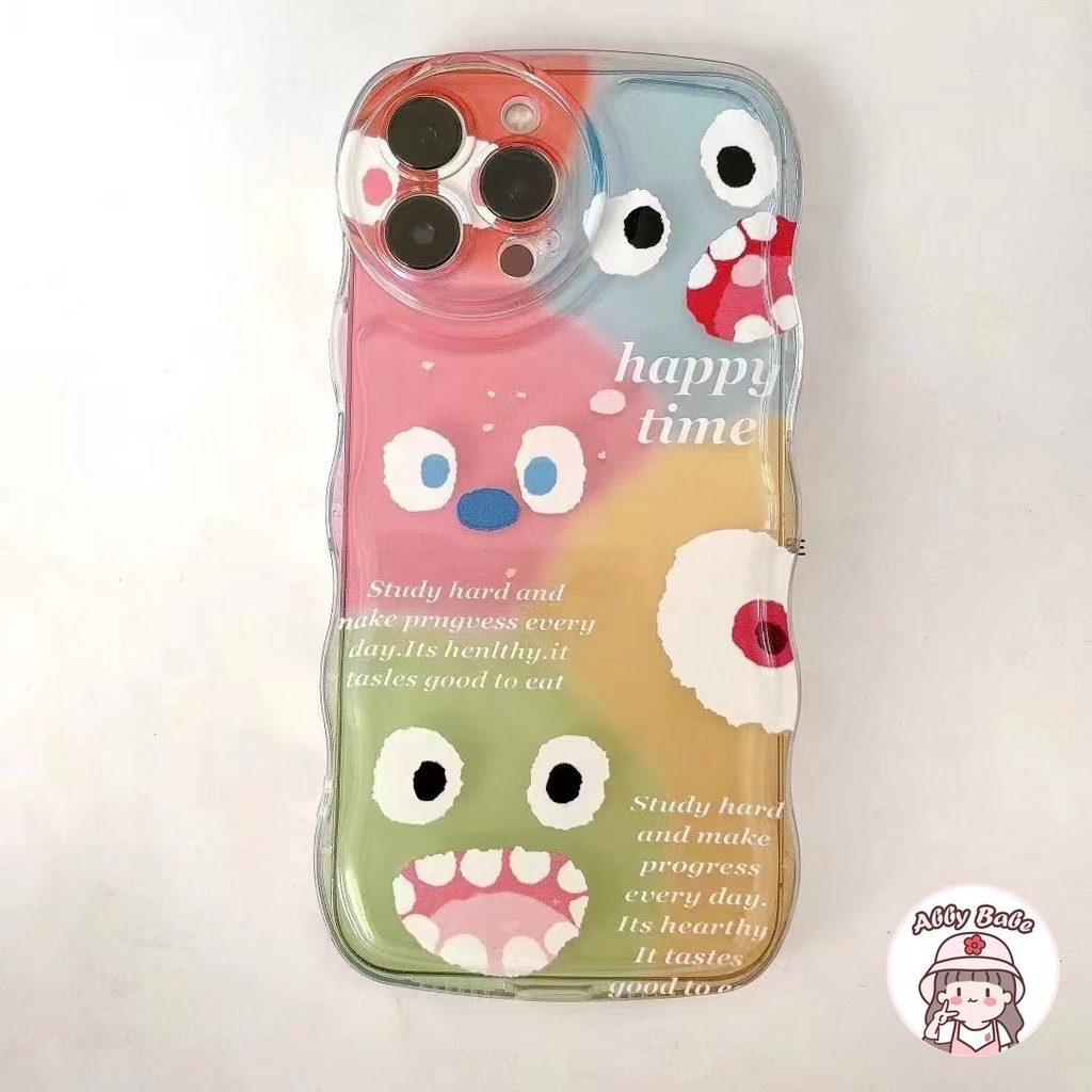 Ốp Điện Thoại TPU Mềm Bo Viền Chống Bẩn Màu Gradient Hình Quái Vật Hoạt Hình Cho IPhone 14 Pro Max 13 12 11 Pro Max