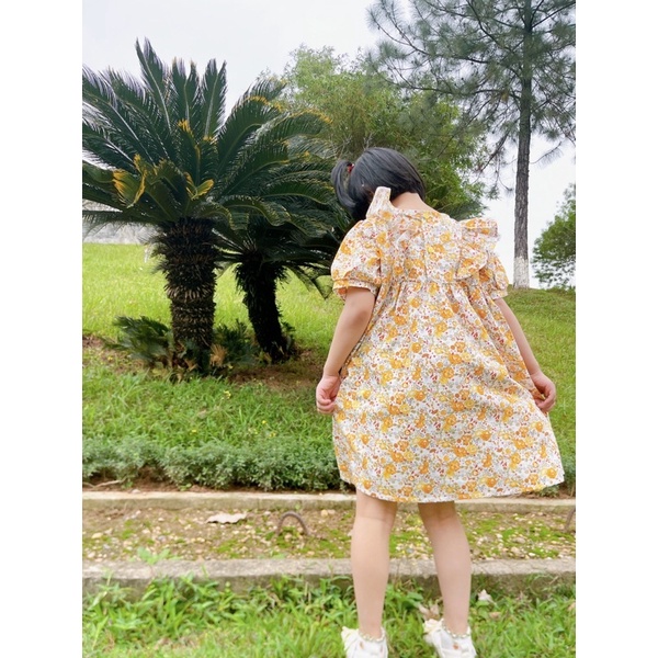 Váy bé gái cộc tay bèo vai💕freeship❤️M.C kids❤️❤️đầm đi học