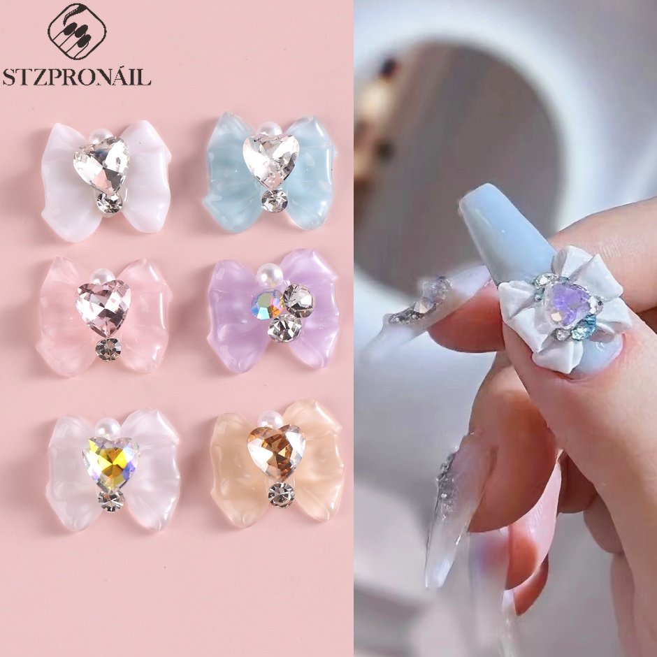 Phụ kiện trang trí móng tay STZPRONAIL hình nơ 3D dễ thương xinh xắn